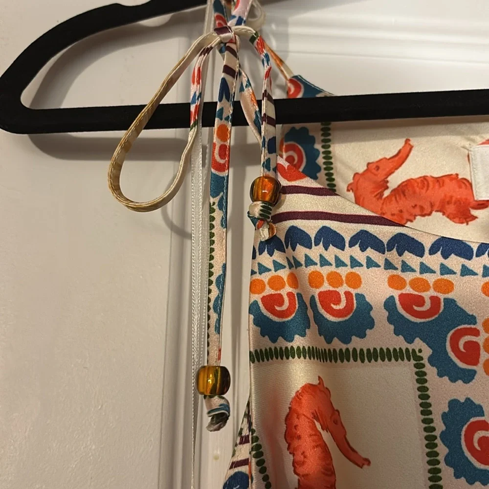 Anthropologie Nautical Print Midi Dress - Red, Blue, Cream - Picture 5 of 5